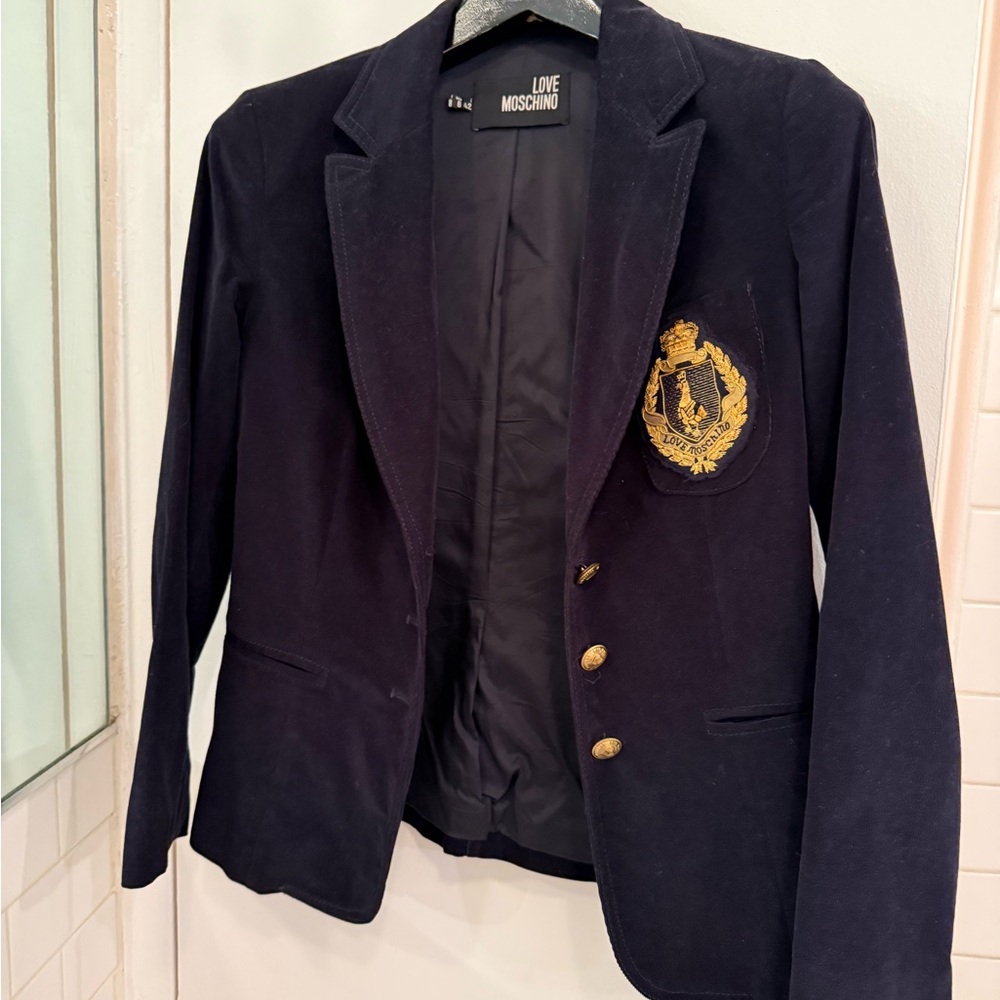 Love Moschino Black Blazer with Gold Accents